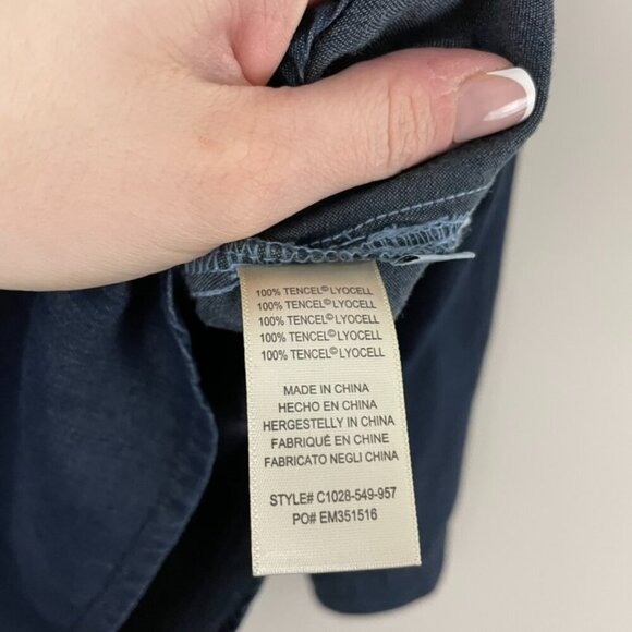 Anthropologie Cloth & Stone Chambray Long Sleeve Popover Top Size Medium - Picture 4 of 6